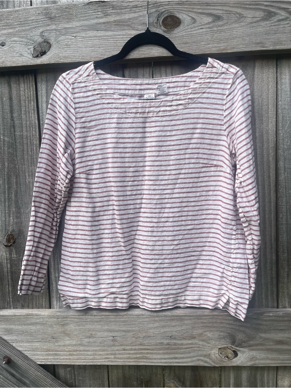 Artisan Ny Pink and White Striped Long-Sleeve Top Sz S